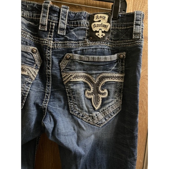 Rock Revival Jeans Mens Navid Straight 36 Blue Denim Distressed Vintage Y2K - Picture 7 of 13